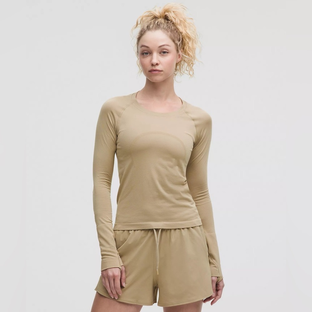 Lululemon Swiftly Tech Long Sleeve Shirt 2.0 Waist Length - Sheer Oak, Size 4 - Picture 5 of 9